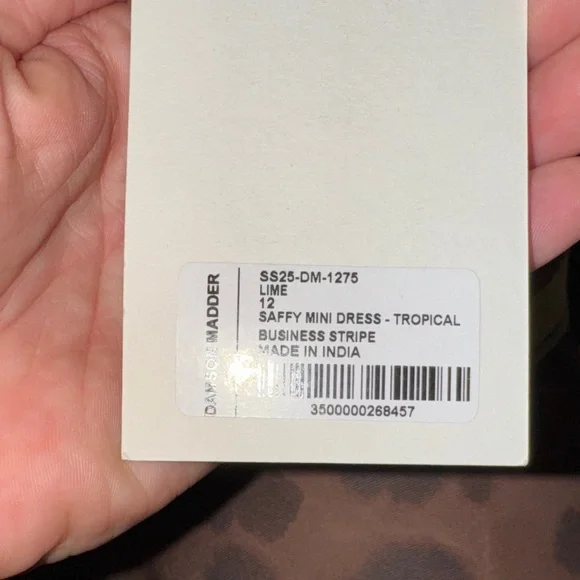 DAMSON MADDER Striped Green and Yellow Dress - Picture 4 of 4